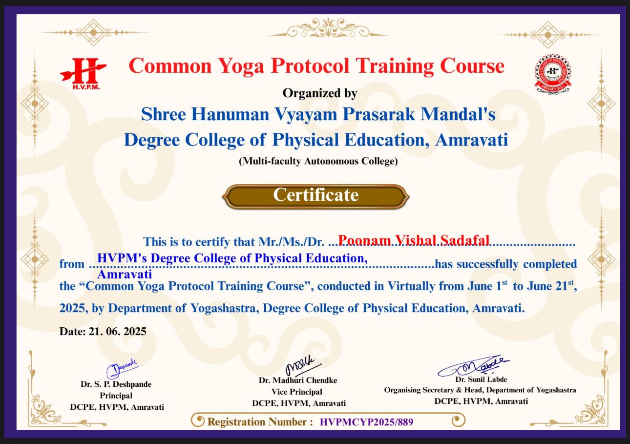 Yoga Certificate